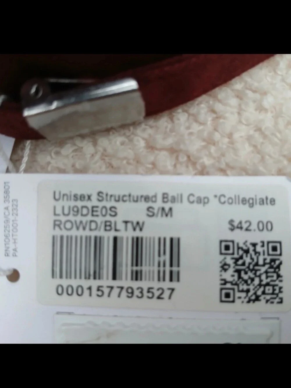 lululemon athletica  Cap in Maroon with Navy Chenille Lettering